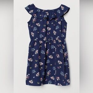 Toddler Girls Floral Navy Kids Dress